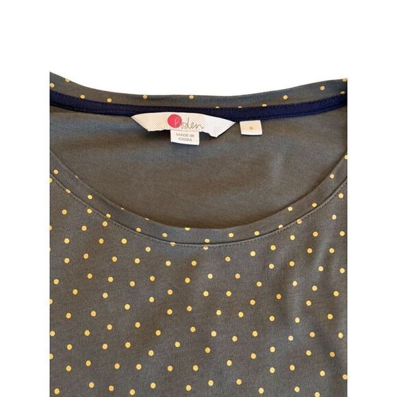 Boden Womens Long Sleeve Olive Green Polka Dot Top Size S EUC Stylish & Comfy - Picture 3 of 11